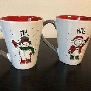 Spectrum Design: Mr. & Mrs. Snowman Mugs-Set of 2